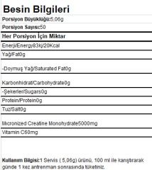 Bigjoy Sports Creapure Creatine Aromasız 253g 50 Servis
