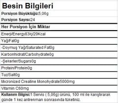 Bigjoy Sports Creapure Creatine Aromasız 121.4g 24 Servis