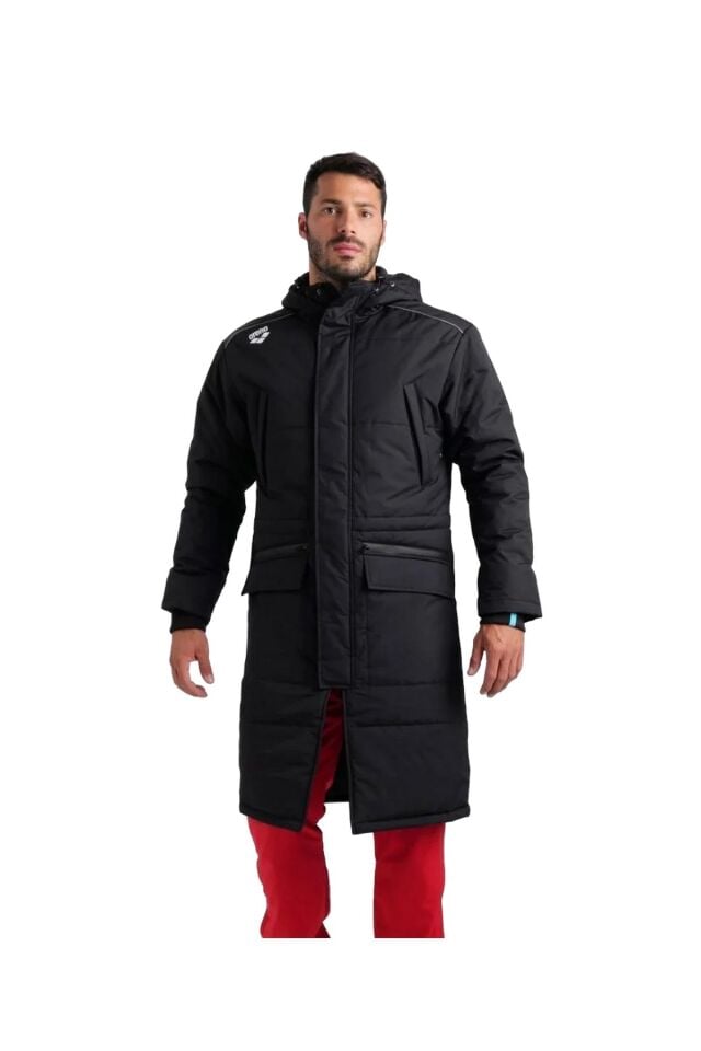 Arena Team Parka Solid Unisex Yüzücü Parka Siyah 004914500