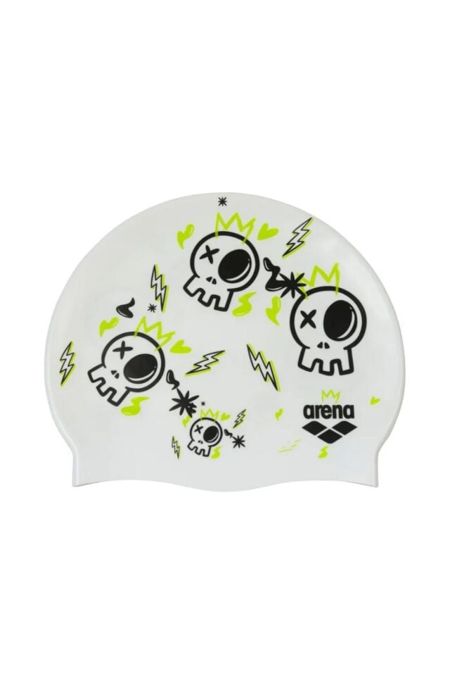 Arena Print Junior Unisex Çocuk Desenli Yüzücü Bone Beyaz 94171244