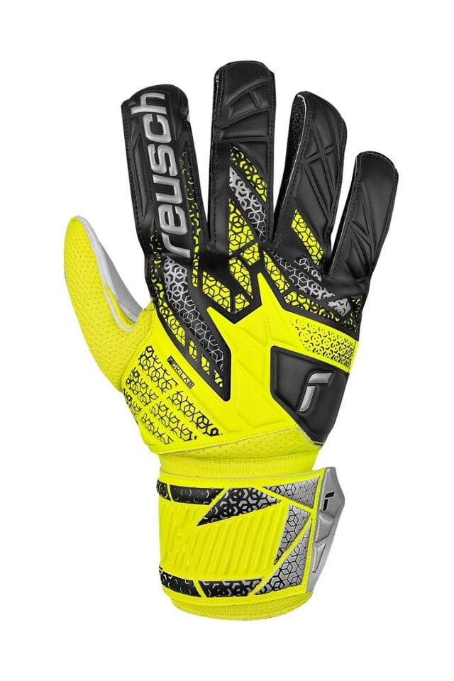 Reusch 2014 Attrakt Solid Kaleci Eldiveni Siyah/Sarı/Gümüş