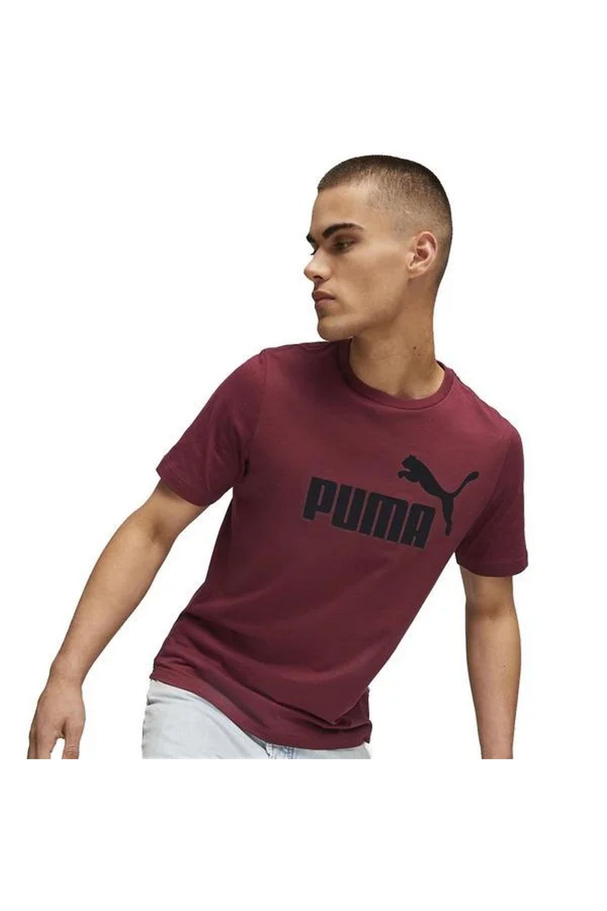 Puma ESS Logo Tee (s) Dark Jasper T-Shirt Unisex Tişört Bordo 58666792