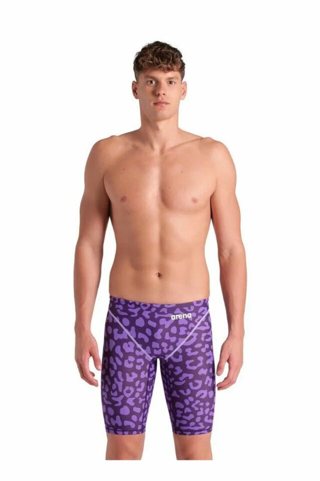 Arena Men's Powerskin ST Next Leopard Skin Jammer Erkek Yarış Mayosu Desenli/Mor 006351877 70