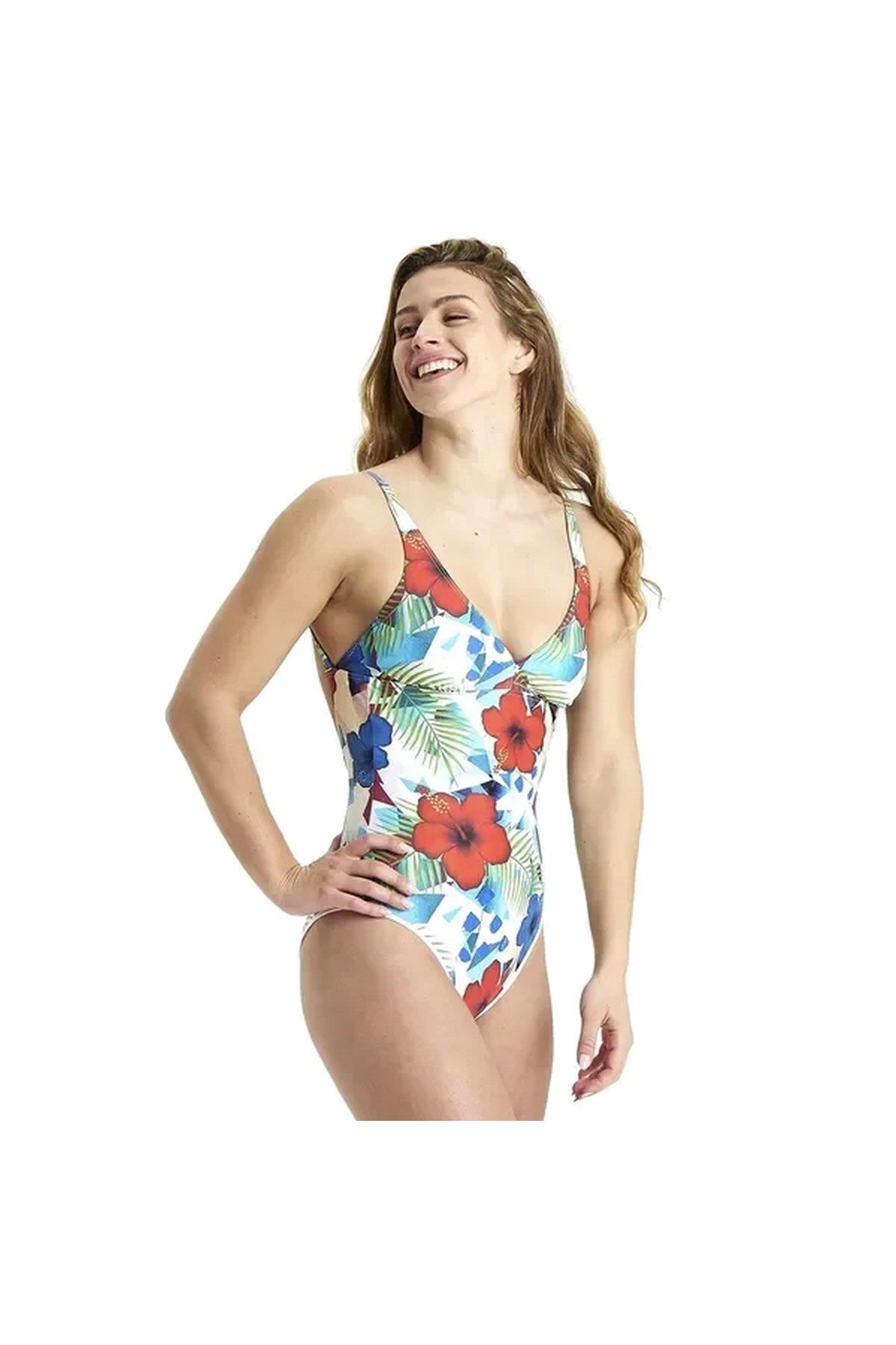 Arena Swimsuit U Back Allover Bayan Yüzücü Mayosu Renkli Desenli 005174800 36