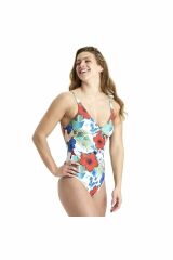 Arena Swimsuit U Back Allover Bayan Yüzücü Mayosu Renkli Desenli 005174800 36