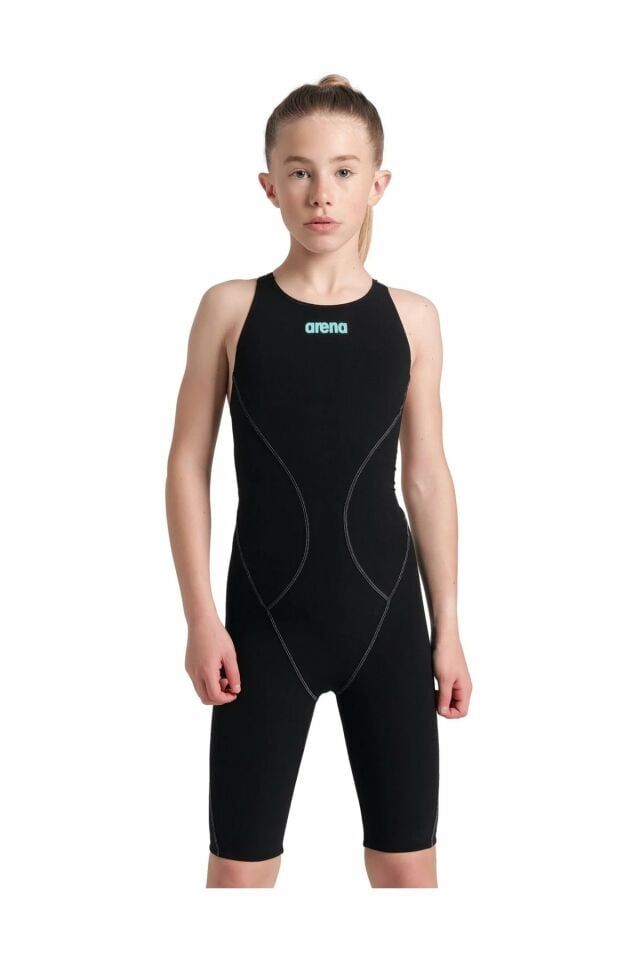 Arena Girls Powerskin Impulso Kneeskin Kız Çocuk Yarış Mayosu Siyah 008605100