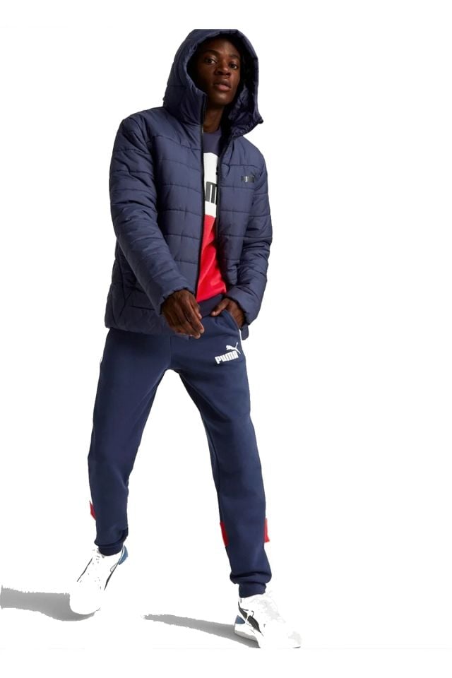 Puma ESS Hooded Padded Jacket Peacoat Unisex Günlük Spor Kapüşonlu Mont Lacivert 84893806
