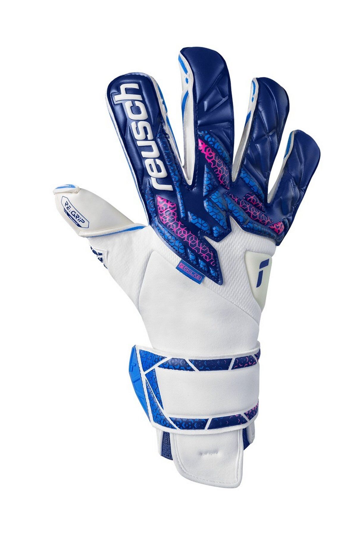 Reusch 4310 Attrakt RE:GRIP Evolution Kaleci Eldiveni Beyaz/Lacivert/Mavi