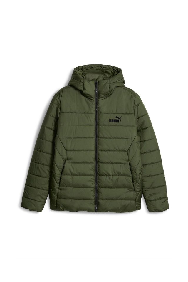 Puma ESS Hooded Padded Jacket Peacoat Unisex Günlük Spor Kapüşonlu Mont Yeşil 84893831