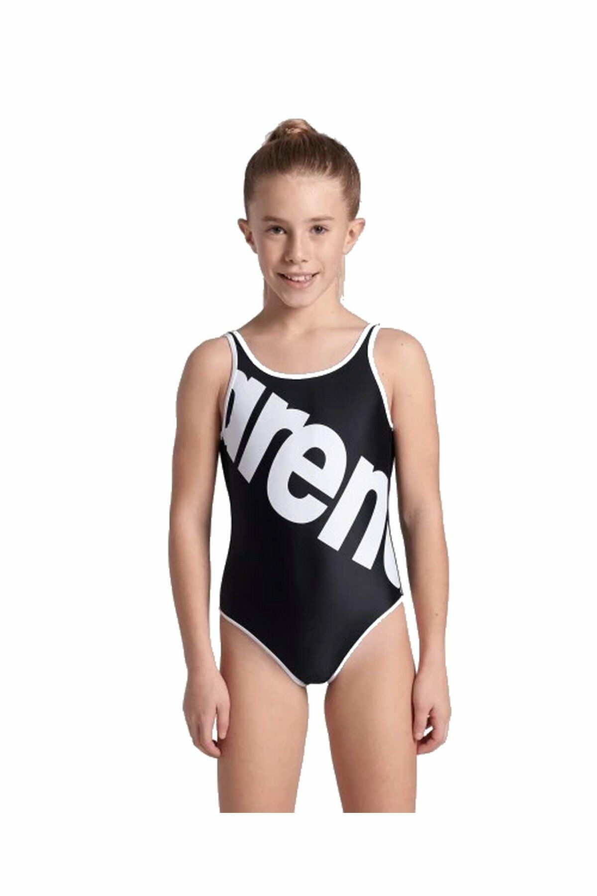 Arena Girl's ARENA Logo Swimsuit Kız Yüzücü Mayo Siyah 007328500 8-9