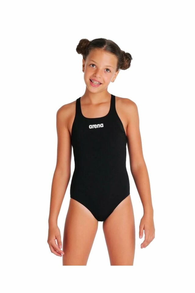 Arena Girl's Team Swimsuit Swim Pro Solid L Kız Çocuk Yüzücü Mayo Siyah 005755550 10-11