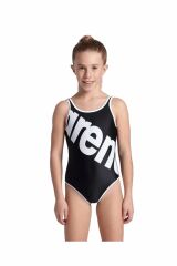 Arena Girl's ARENA Logo Swimsuit Kız Yüzücü Mayo Siyah 007328500 12-13