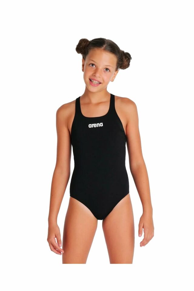 Arena Girl's Team Swimsuit Swim Pro Solid L Kız Çocuk Yüzücü Mayo Siyah 005755550 14-15