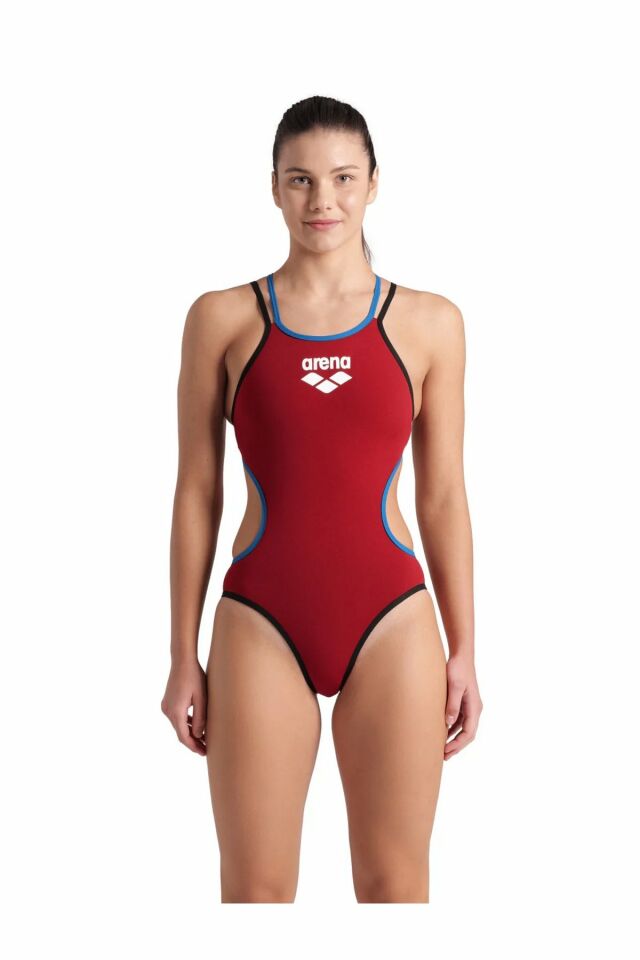 Arena Women's One Double Cross Back One Piece Bayan Yüzücü Mayo Kırmızı 004732456