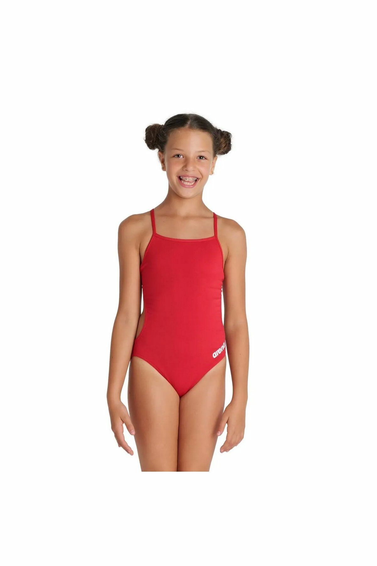 Arena Girl's Team Swimsuit Challenge Solid Kız Çocuk Yüzücü Mayo Kırmızı 004765450 12-13