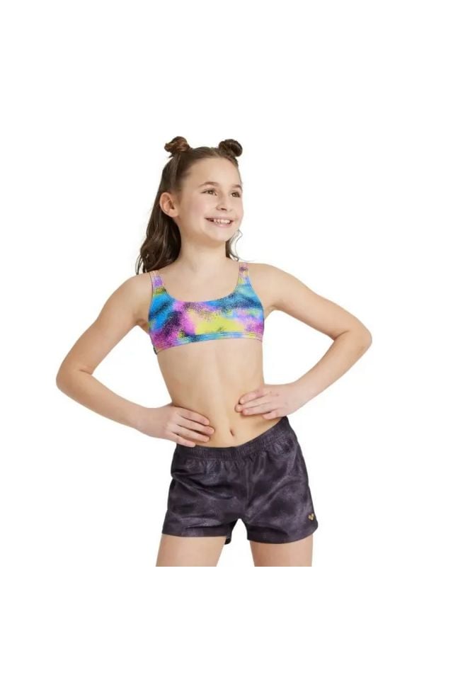 Arena Girls Beach Short Allover Kız Çocuk Deniz Plaj Şortu Siyah 005241520