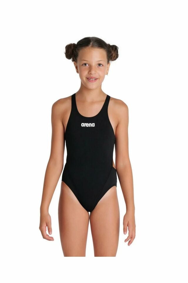 Arena Girl's Team Swimsuit Swim Tech Solid Kız Çocuk Yüzücü Mayo Siyah 004764550