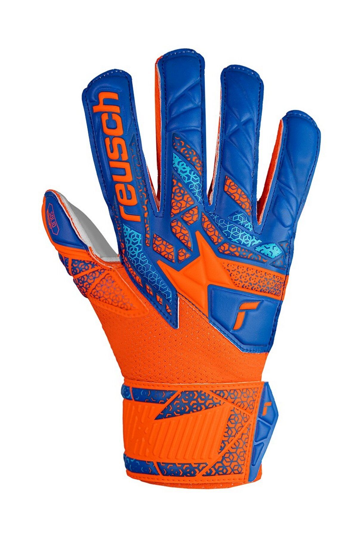 Reusch 2290 Attrakt Solid Finger Junior Çocuk Kaleci Eldiveni Turuncu/Mavi
