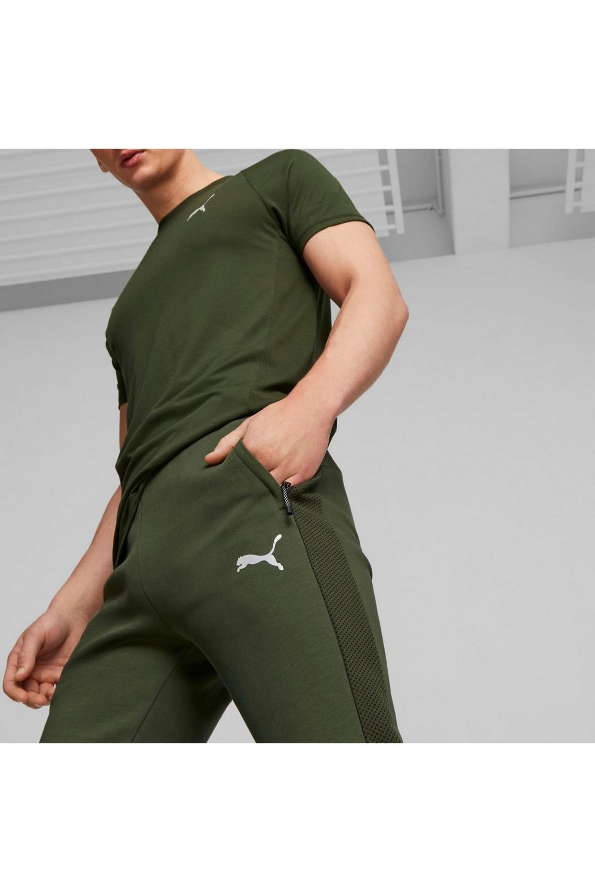 Puma Evostripe Pants DK Myrtle Unisex Günlük Spor Pantolon Yeşil 67593231