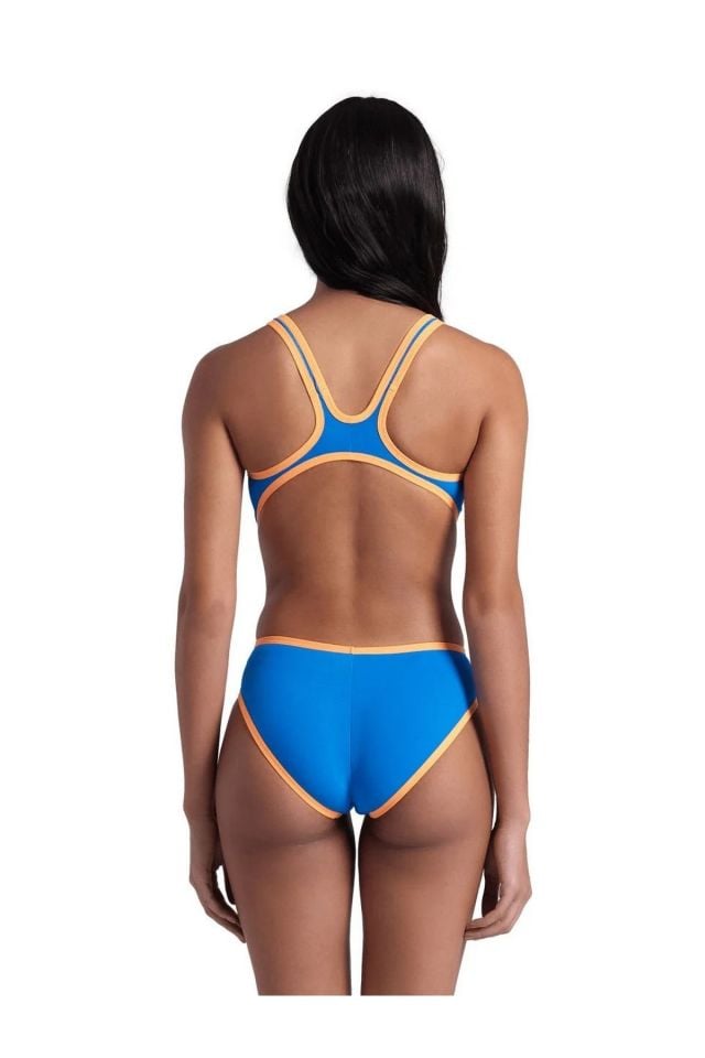 Arena Women's One Biglogo One Piece Bayan Yüzücü Mayo Mavi 001198833