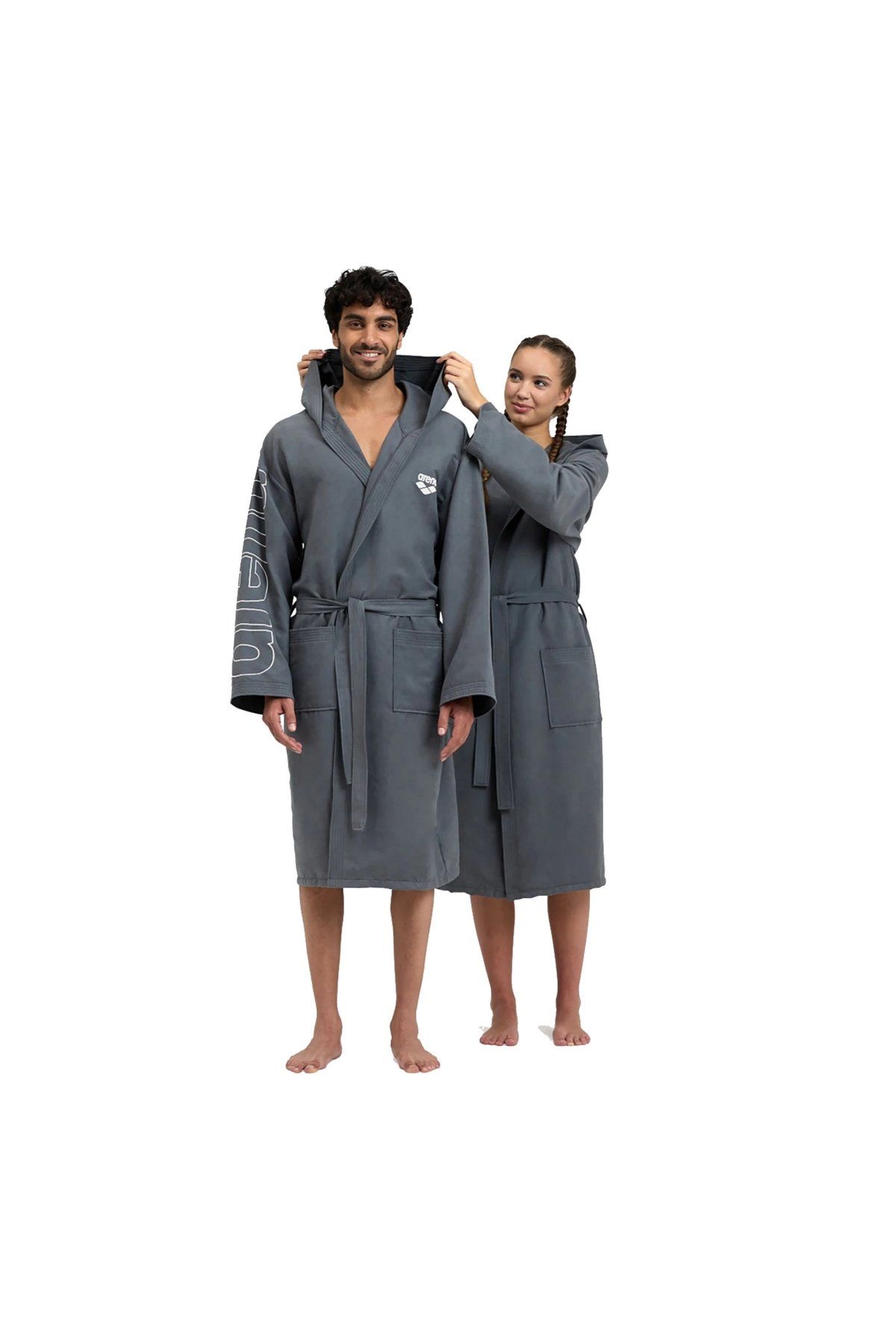 Arena Zeal Plus Unisex Yetişkin Bornoz Gri 005308101 M