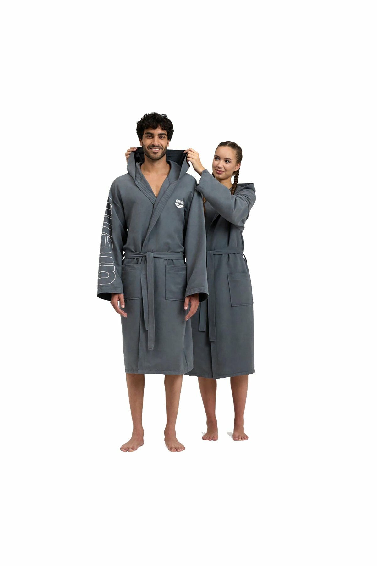 Arena Zeal Plus Unisex Yetişkin Bornoz Gri 005308101 S