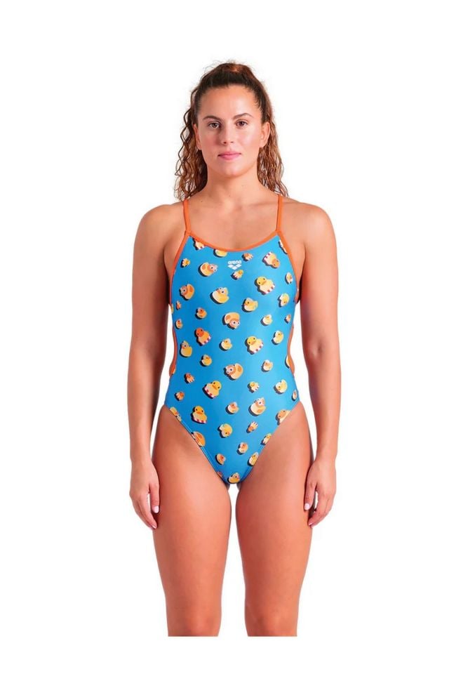 Arena Women's Arena Ducks Swimsuit Lace Back Bayan Yüzücü Mayo Renkli 009466530