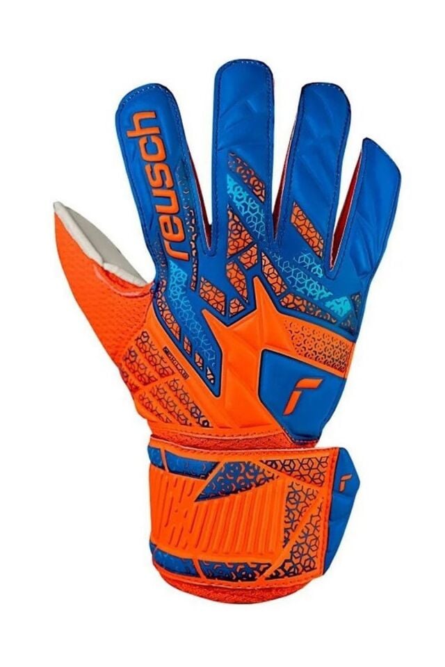 Reusch 2290 Attrakt Solid Junior Çocuk Kaleci Eldiveni Turuncu/Mavi