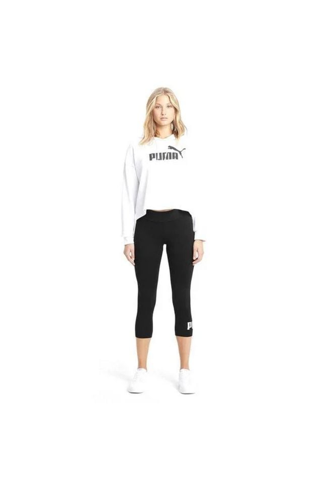 Puma ESS 3/4 Logo Leggings Puma-Black Bayan Tayt Siyah 58682801