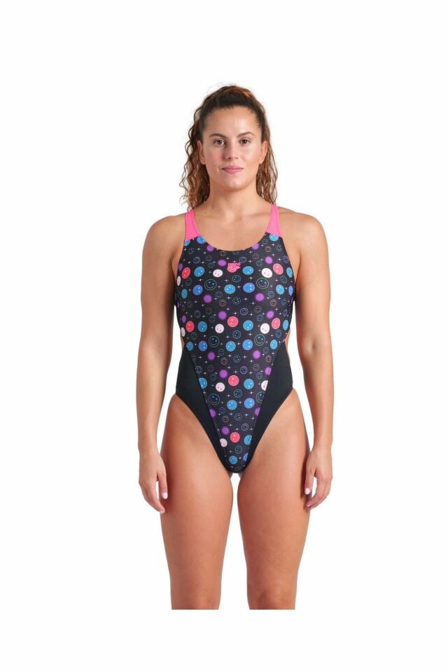 Arena Women's Arena Contour Swimsuit Swim Tech Back Bayan Yüzücü Mayo Renkli 009463595