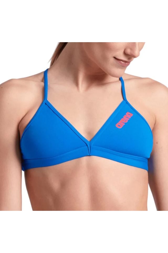 Arena Women's Team Swim Top Tie Back Solid Bayan Tek Üst Mayo Mavi 004768800