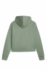 Puma ESS Cropped Logo Hoodie FL Eucalyptus Bayan Kapüşonlu Sweatshirt Yeşil 58686948 S