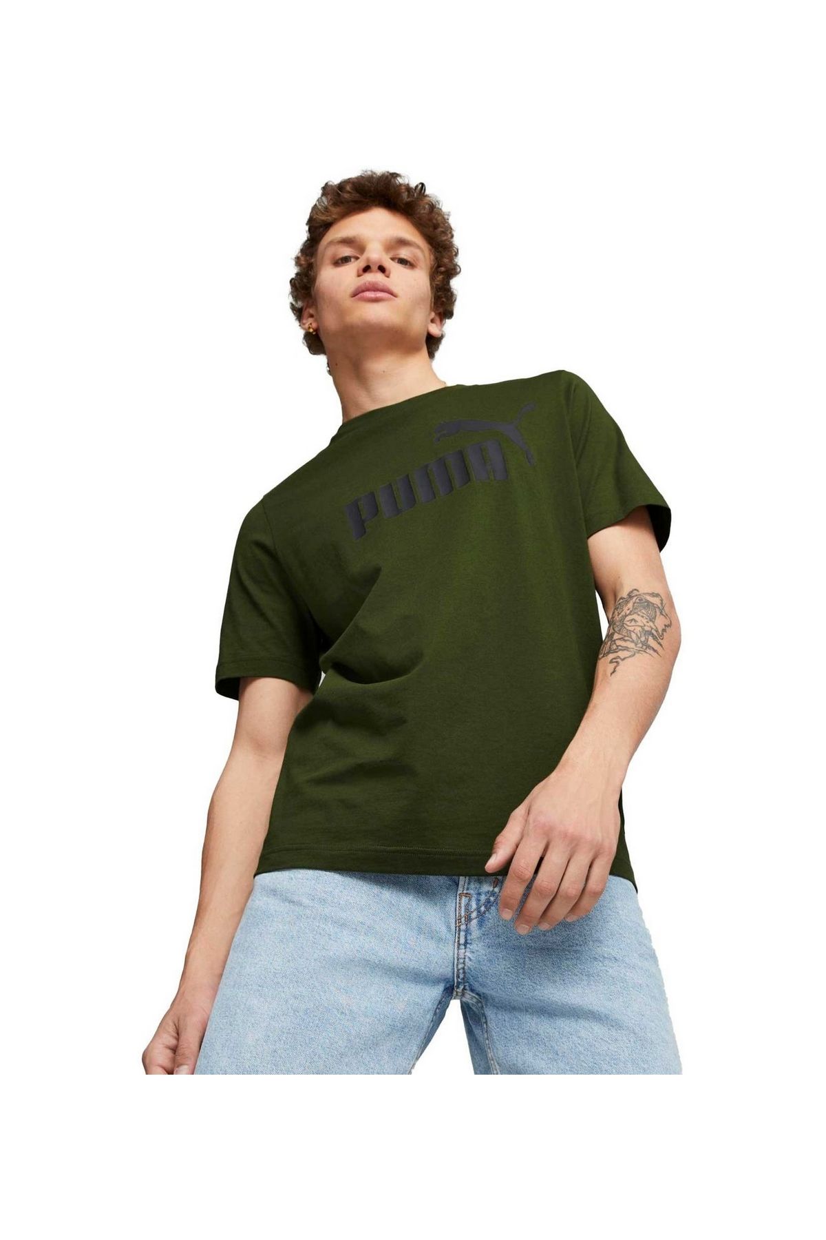 Puma ESS Logo Tee (s) Myrtle T-Shirt Unisex Günlük Tişört Yeşil 58666731