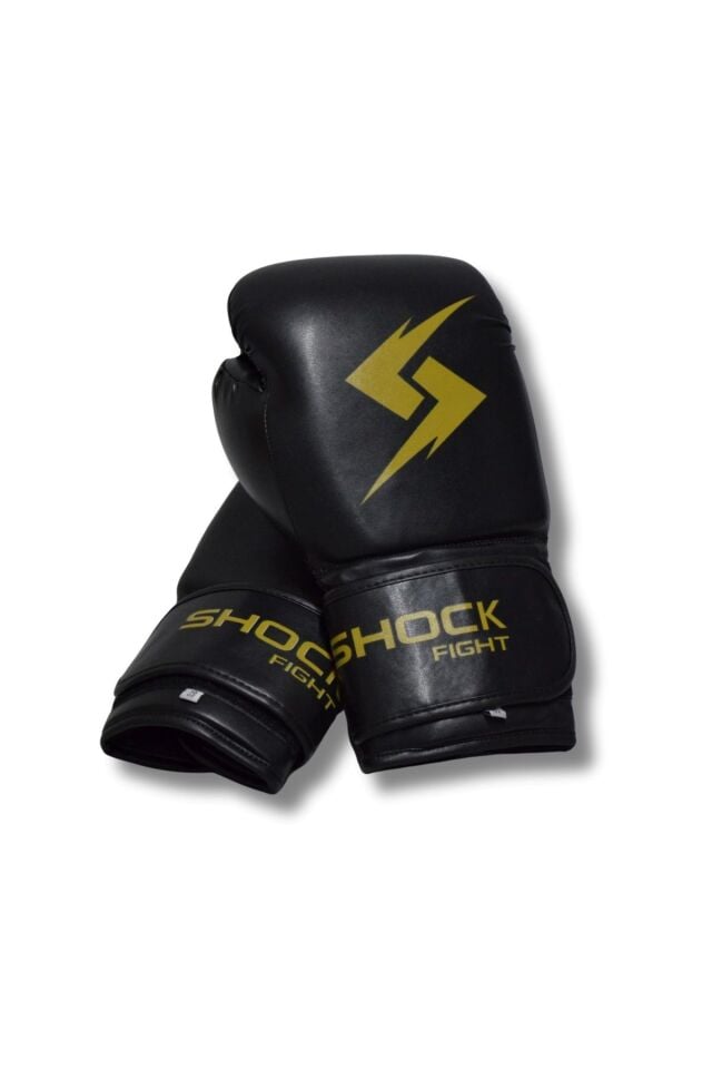 Shock Fight Boxing Gloves Boks Eldiveni Siyah 10 OZ
