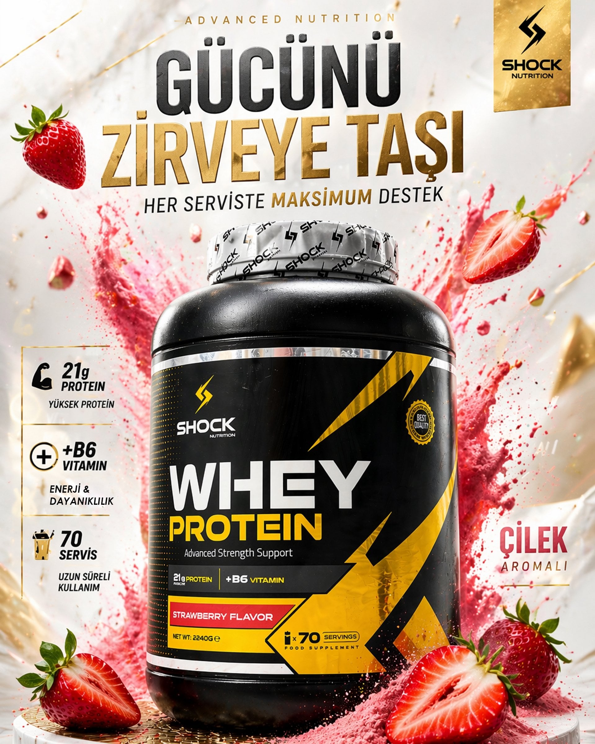 Whey Protein Çilek Yeni
