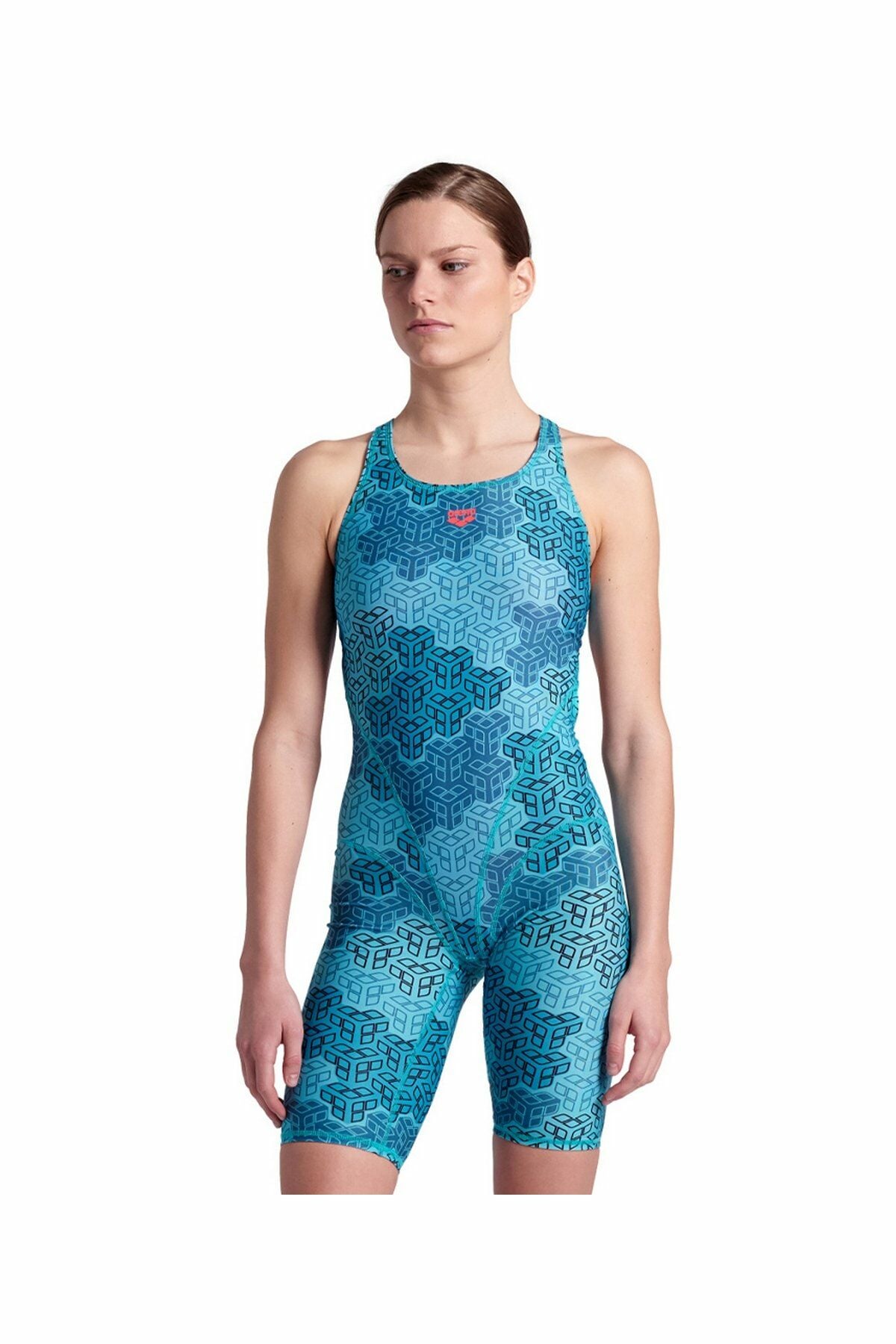 Arena Women's Arena Camo Kikko Full Body Bayan Yüzücü Mayo Mavi 007307840 38