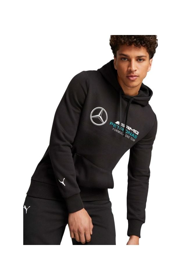 Puma MapF1 ESS Fleece Hoodie Puma-Black Erkek Sweatshirt Siyah 62115901