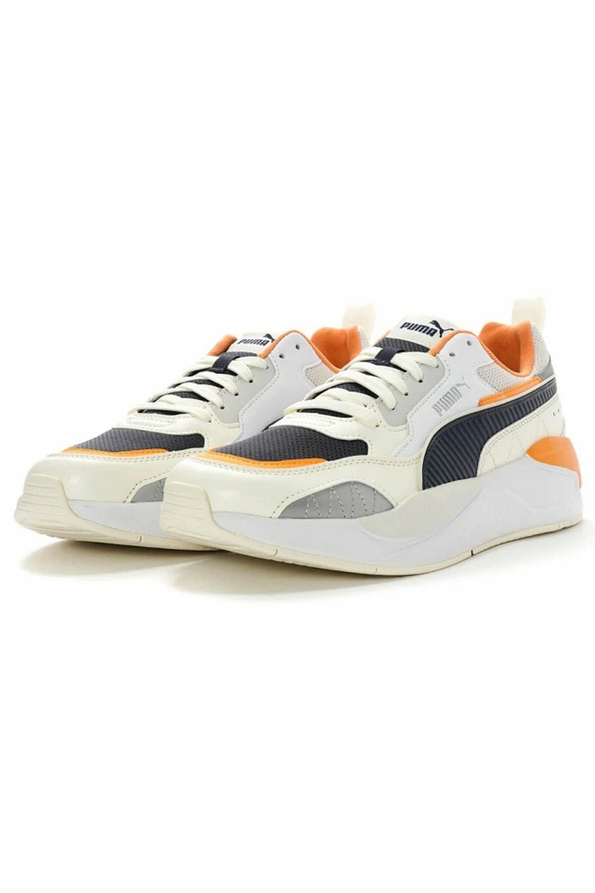 Puma X-Ray 2 Square White-Navy White-Clementine Erkek Spor Ayakkabı Beyaz 37310884 42.5
