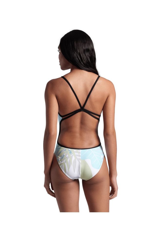 Arena Women's Arena Light Floral Swimsut Lace Bayan Mayo Beyaz/Siyah 007156550