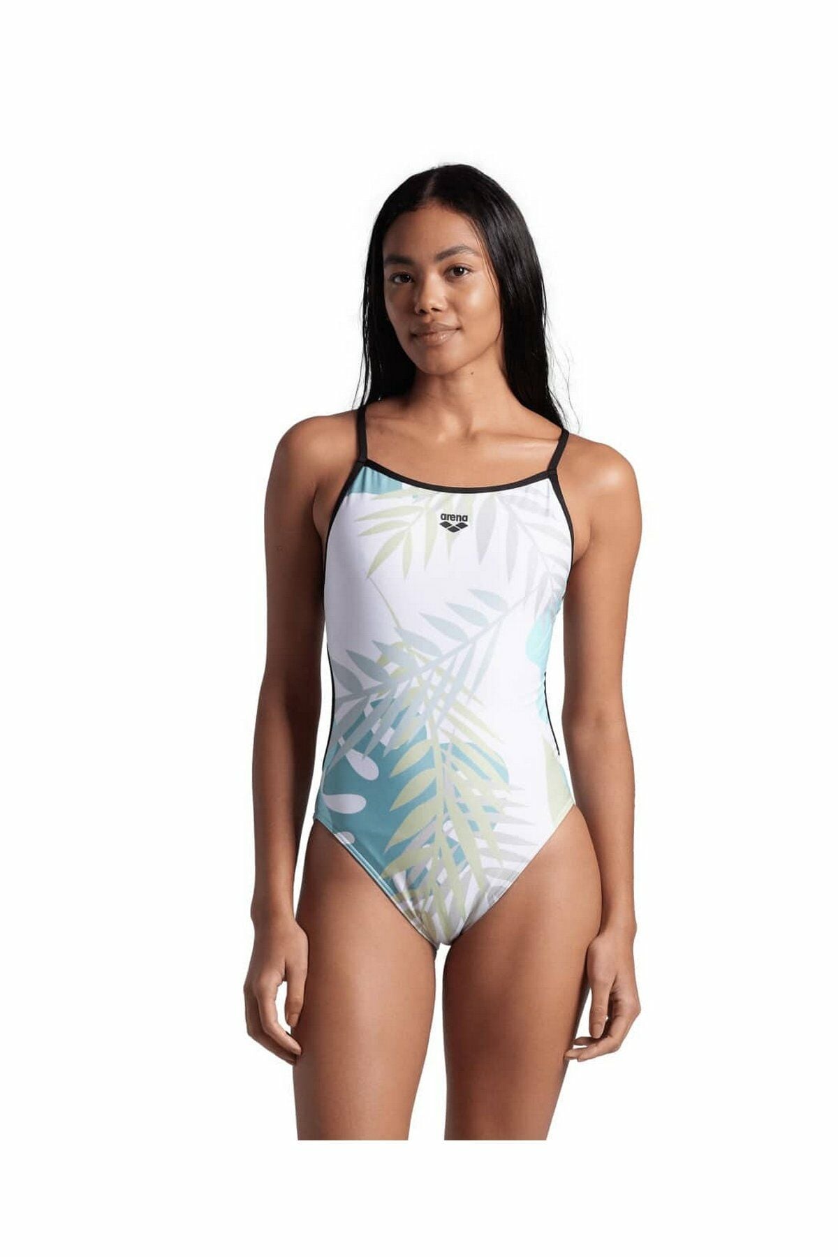 Arena Women's Arena Light Floral Swimsut Lace Bayan Mayo Beyaz/Siyah 007156550 38