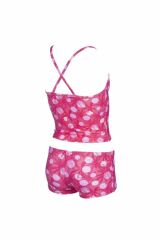 Arena Tropical Summer Jr Tankini Kız Çocuk Çok Renkli Yüzücü Mayosu Pembe Desenli 003085950 14-15