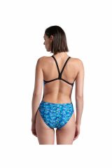 Arena Women's Arena Pooltiles Swimsuit Challenge Bayan Mayo Mavi/Siyah 007154580 38