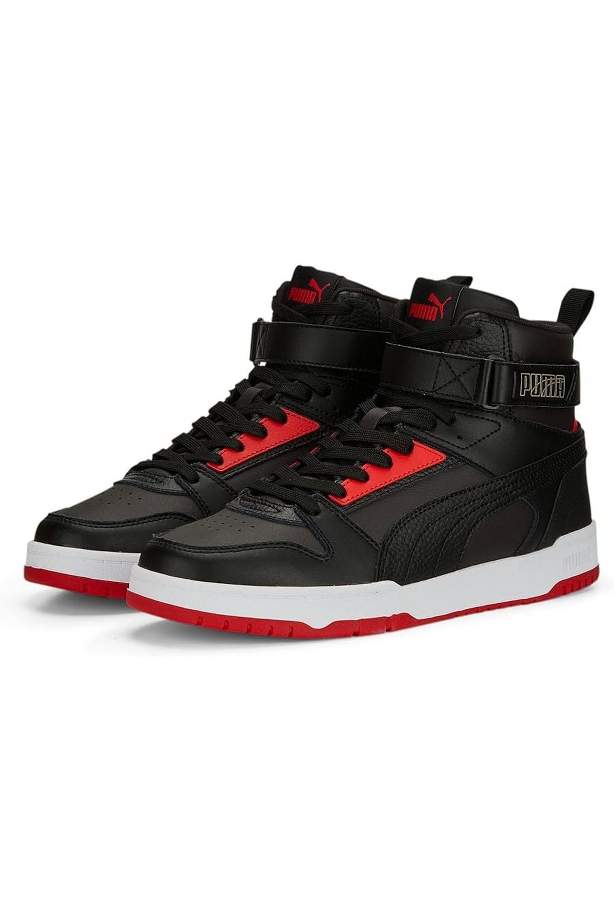Puma RBD Game Flat Dark Gray Puma-Black Red Puma-Gold Bilekli Erkek Spor Ayakkabı Siyah 38583911 43