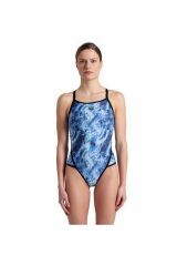 Arena Women's Arena Pasific Swimsuit Super Fly Bayan Mayo Mavi/Siyah 007151580 38
