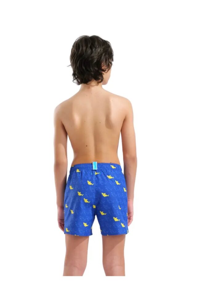 Arena Boy's Water Prints Beach Boxer AO Çocuk Plaj Şort Mavi 007186830