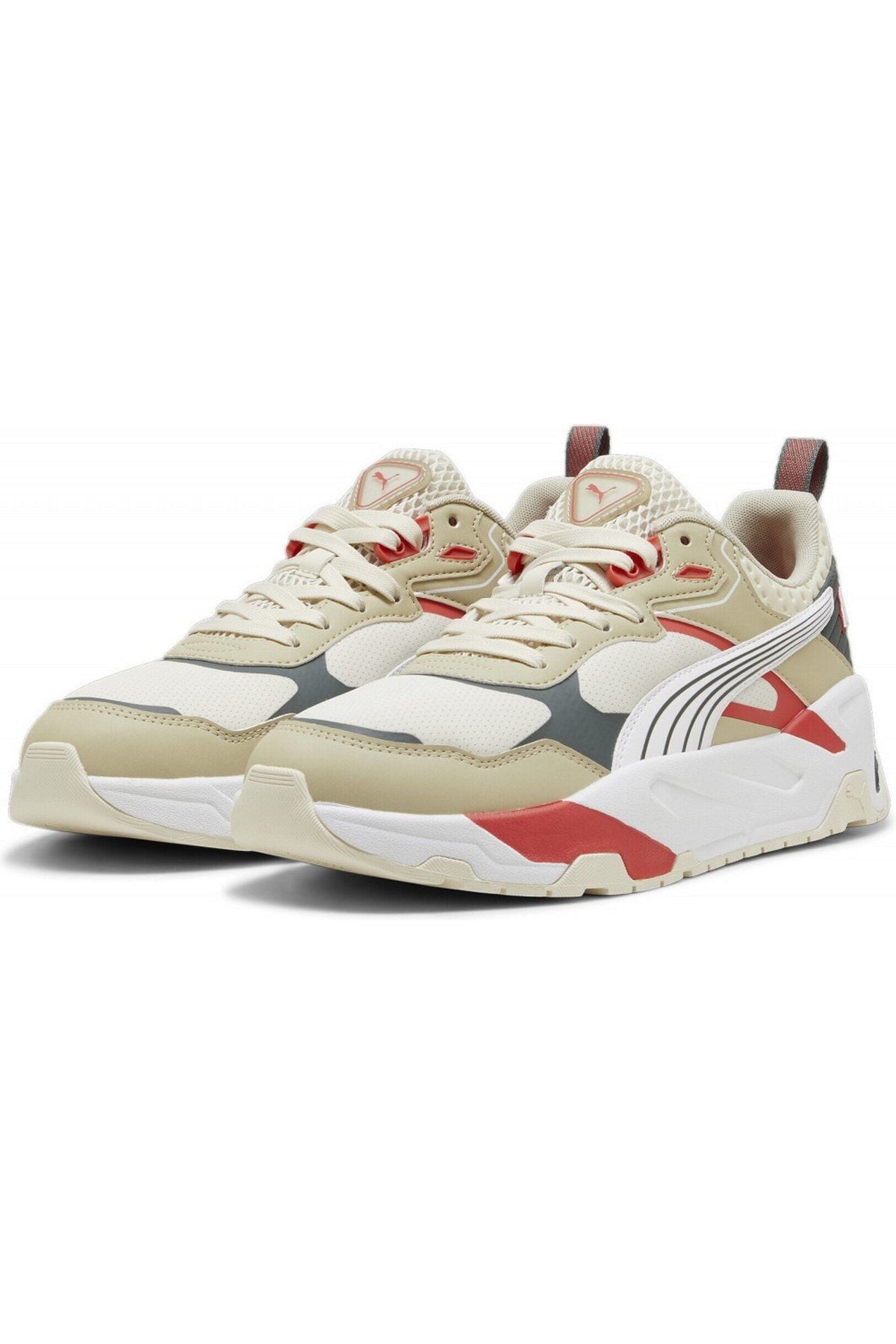 Puma Trinity Desert Road-Alpine Snow-White Putty-Red Erkek Günlük Ayakkabı Bej 39526201