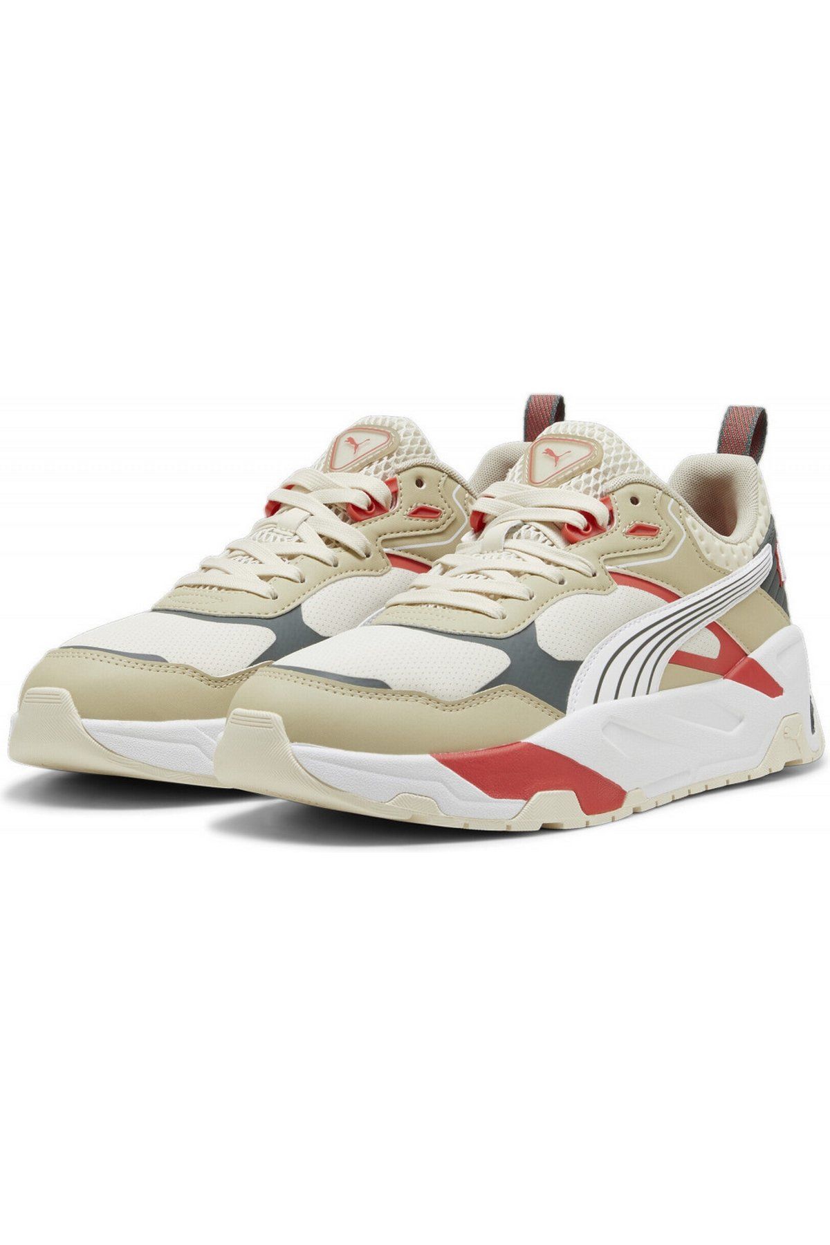 Puma Trinity Desert Road-Alpine Snow-White Putty-Red Erkek Günlük Ayakkabı Bej 39526201 43
