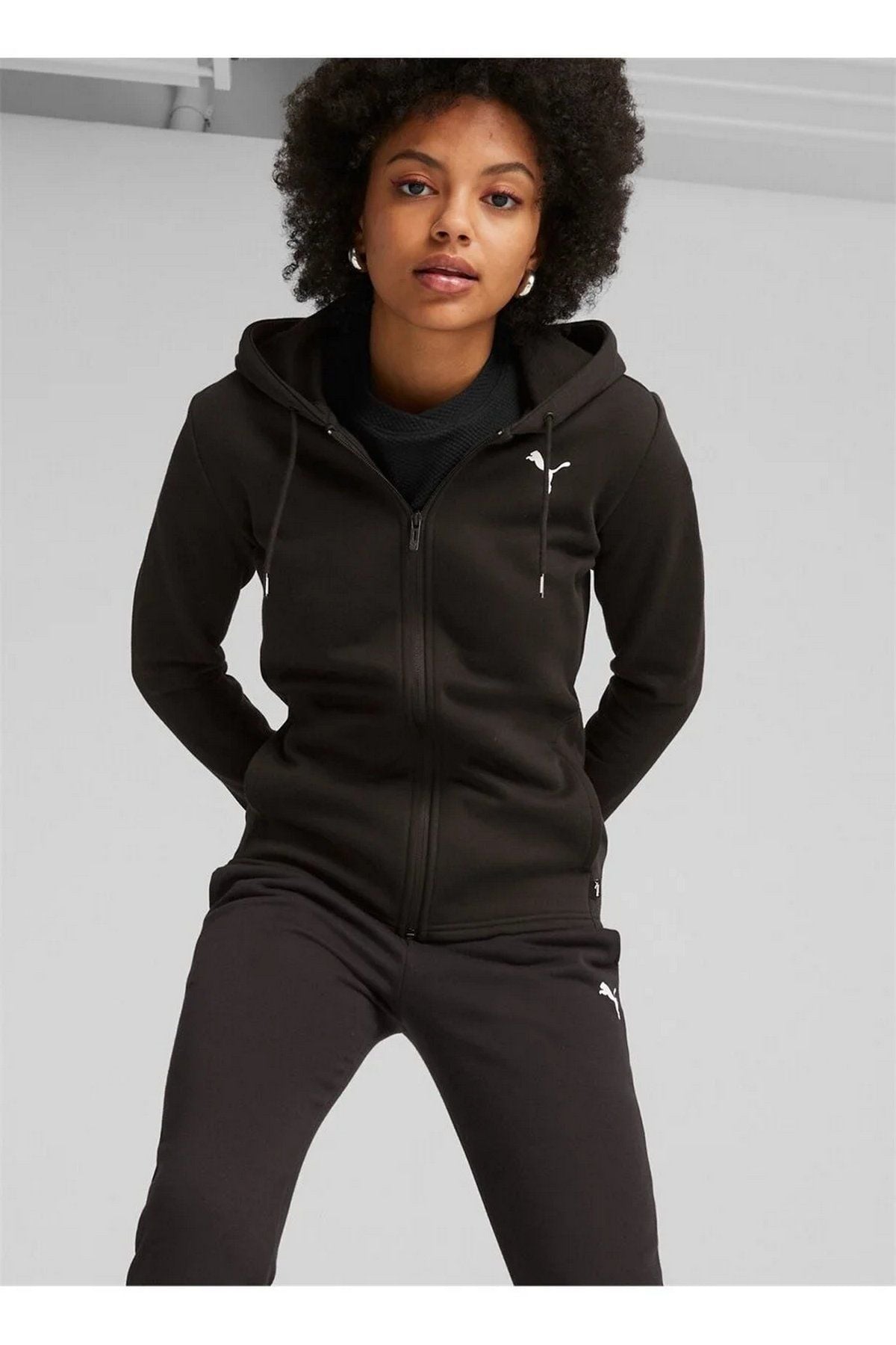 Puma Classic Hooded Tracksuit FL cl Puma-Black Bayan Günlük Eşofman Takımı Siyah 62263701 S