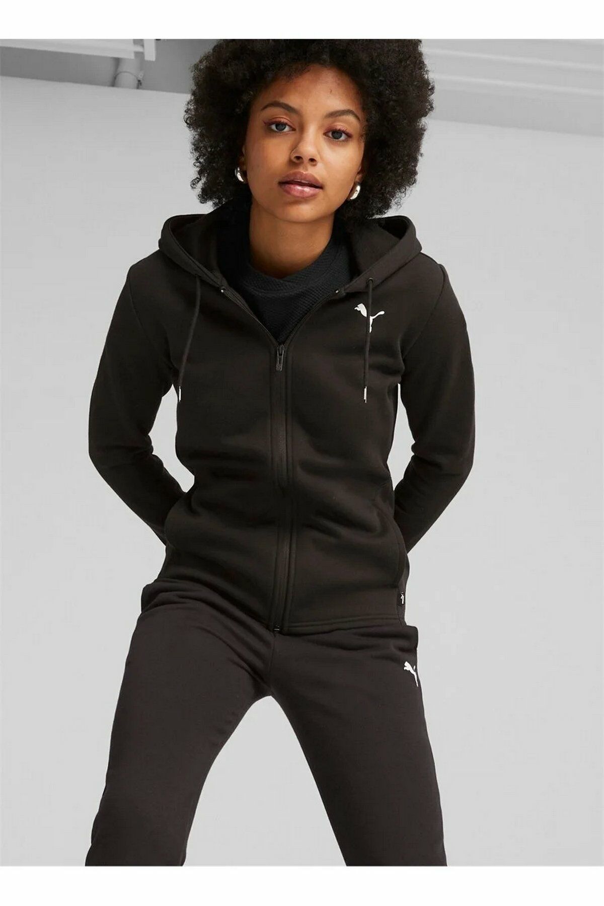 Puma Classic Hooded Tracksuit FL cl Puma-Black Bayan Günlük Eşofman Takımı Siyah 62263701 XL