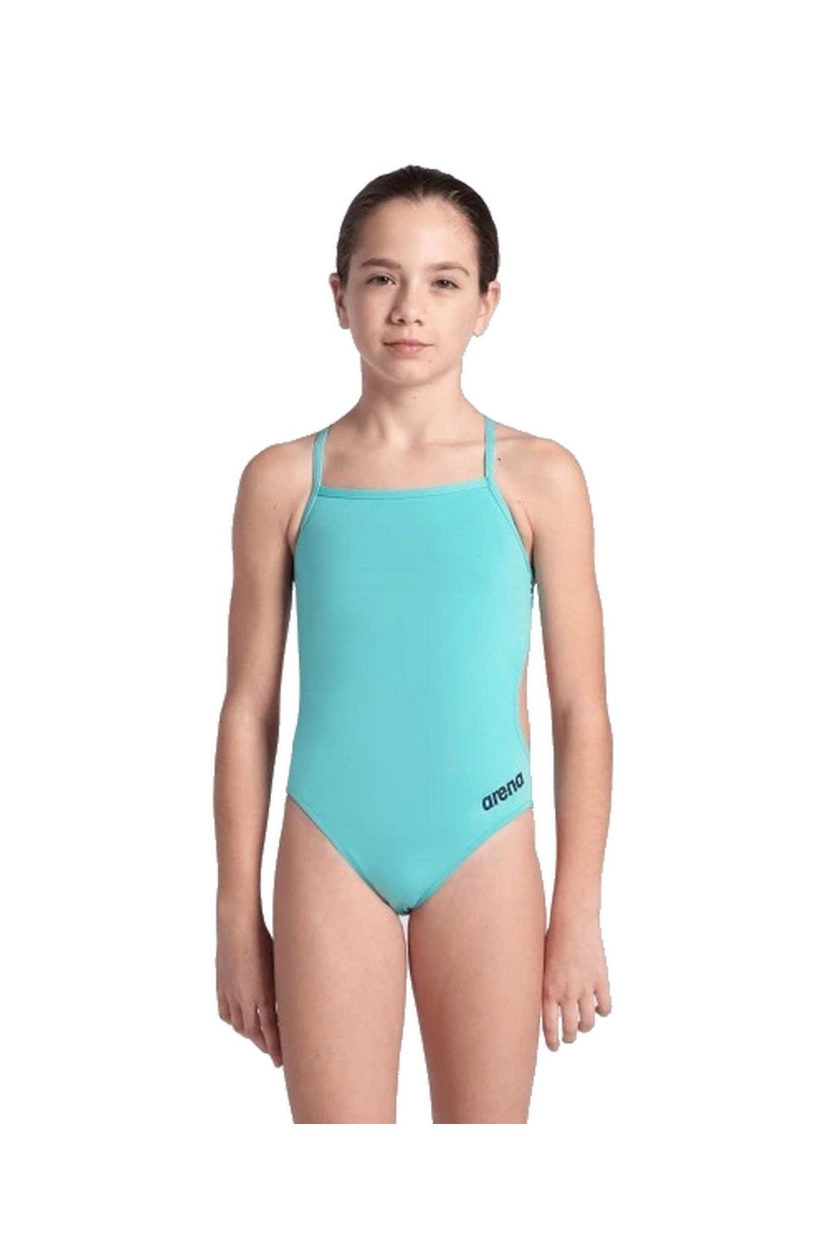 Arena Girl's Team Swimsuit Challenge Solid Kız Çocuk Mayo Mavi̇ 004765870 8-9